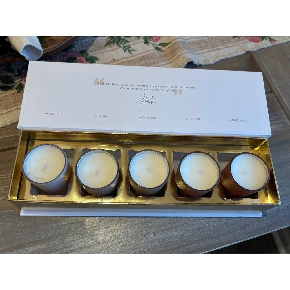 House of Harlow 1960 Luxury Soy Blend Candle Gift Set 5 Votive Scents New in Box